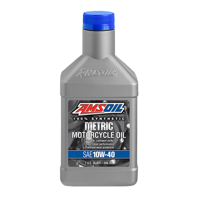 AMSOIL SAE 10W-40 Synthetic Metric Motorcycle Oil - Case of 12